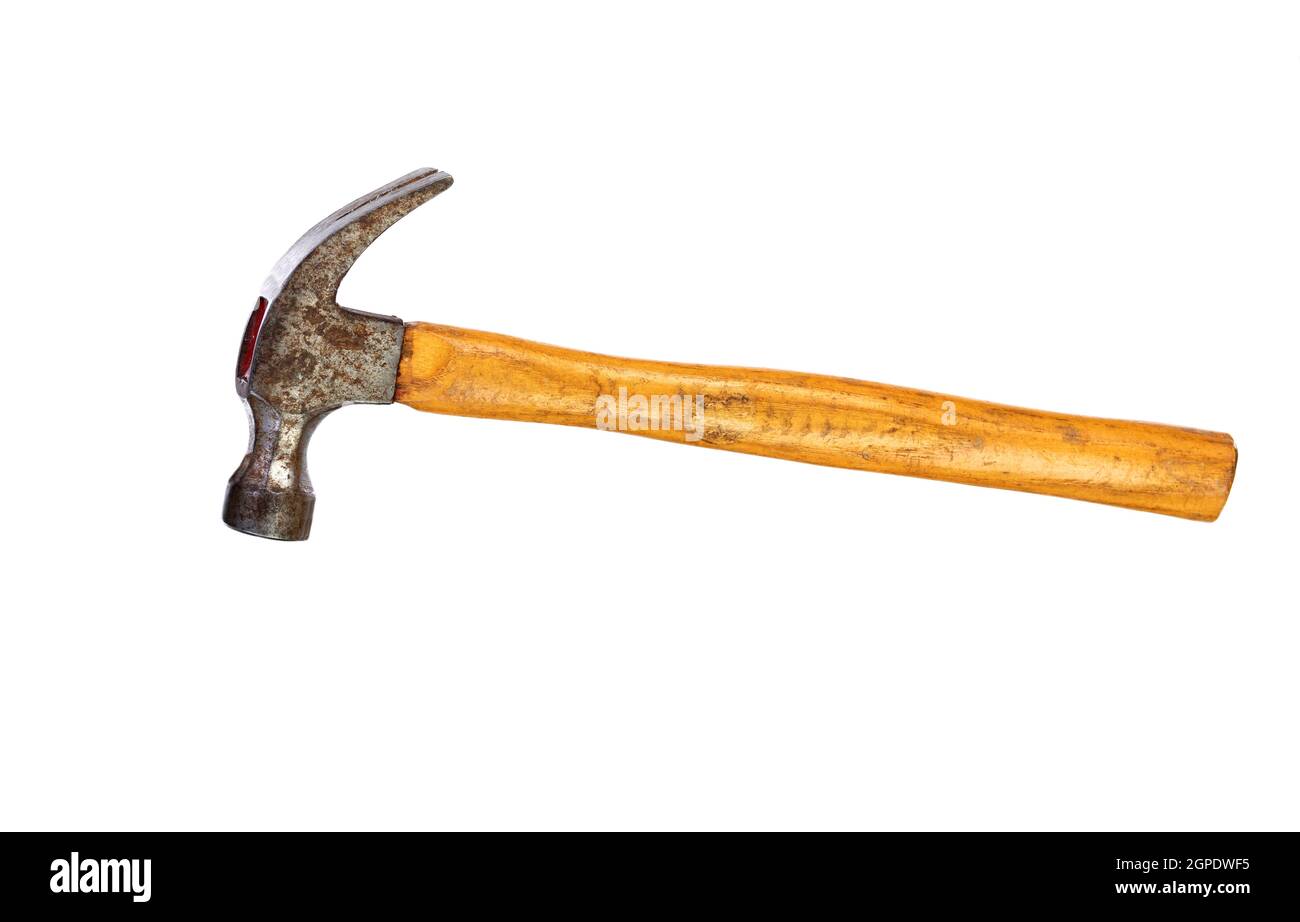 Hammer with wooden handle isolated on a white background Stock Photo ...