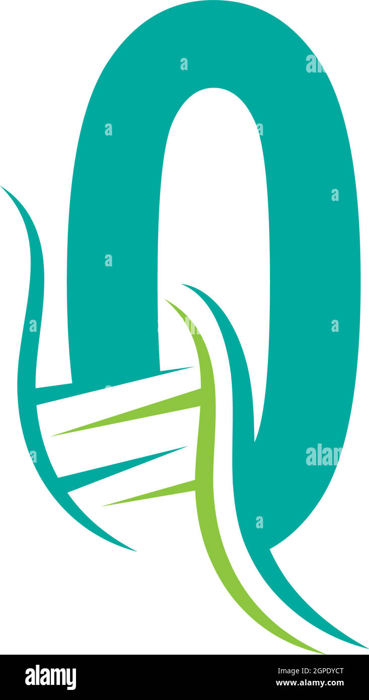DNA icon logo with number zero template design Stock Vector
