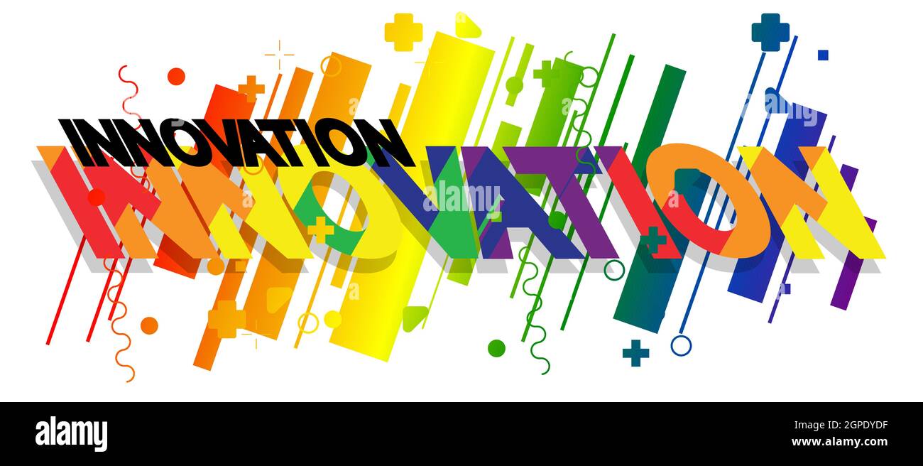 Innovation, Vector logo. Quotes and phrases for cards, banners, posters, pillow and clothes. Festive design. Gay pride month vector concept. Lgbt lett Stock Vector