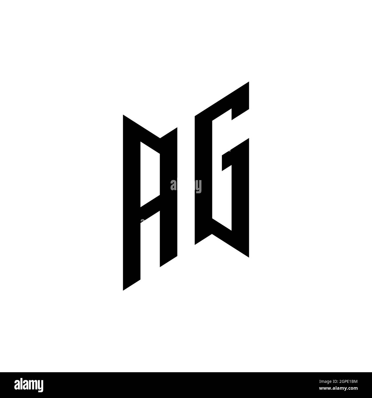 AG Monogram geometric shape style template. Monogram initial design vector isolated on white background Stock Vector