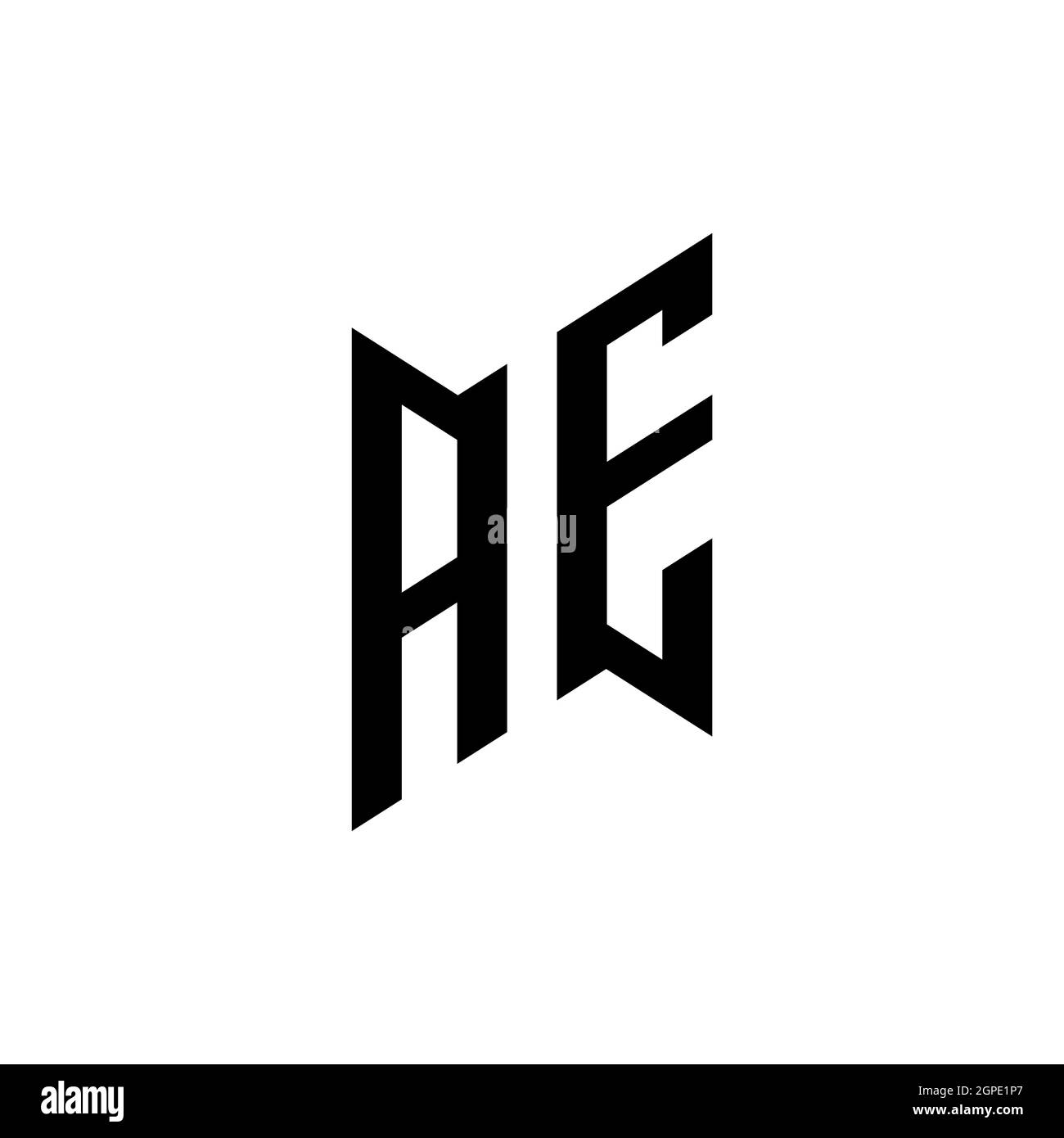 AE Monogram geometric shape style template. Monogram initial design vector isolated on white background Stock Vector