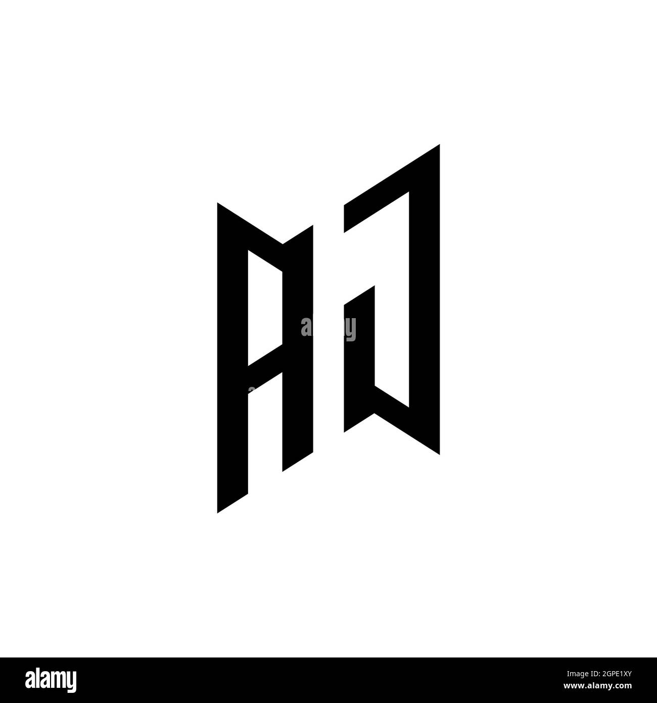 AJ Monogram geometric shape style template. Monogram initial design vector isolated on white background Stock Vector