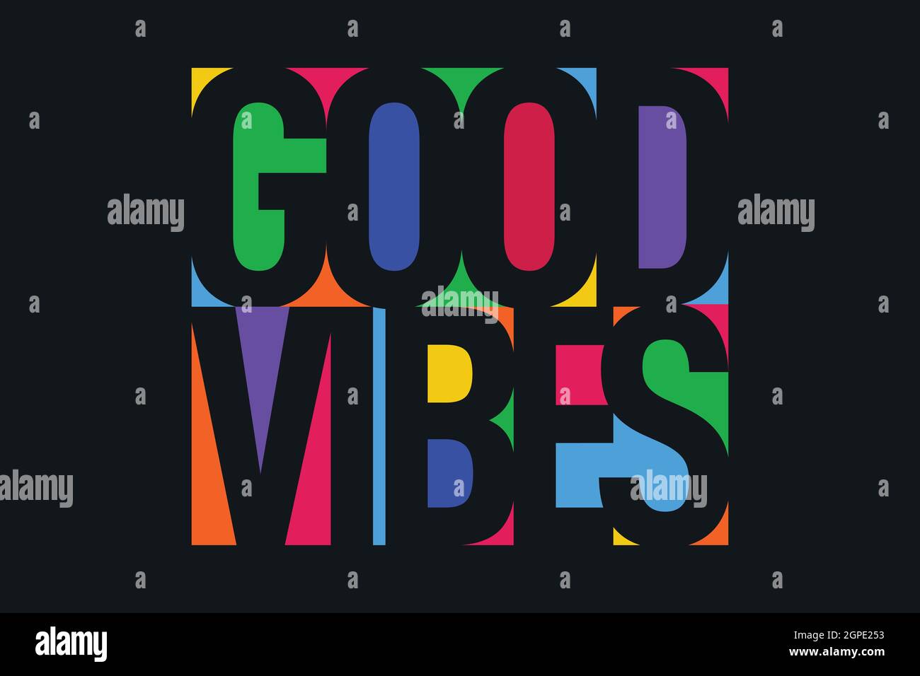 Good Vibes vector lettering design Stock Vector