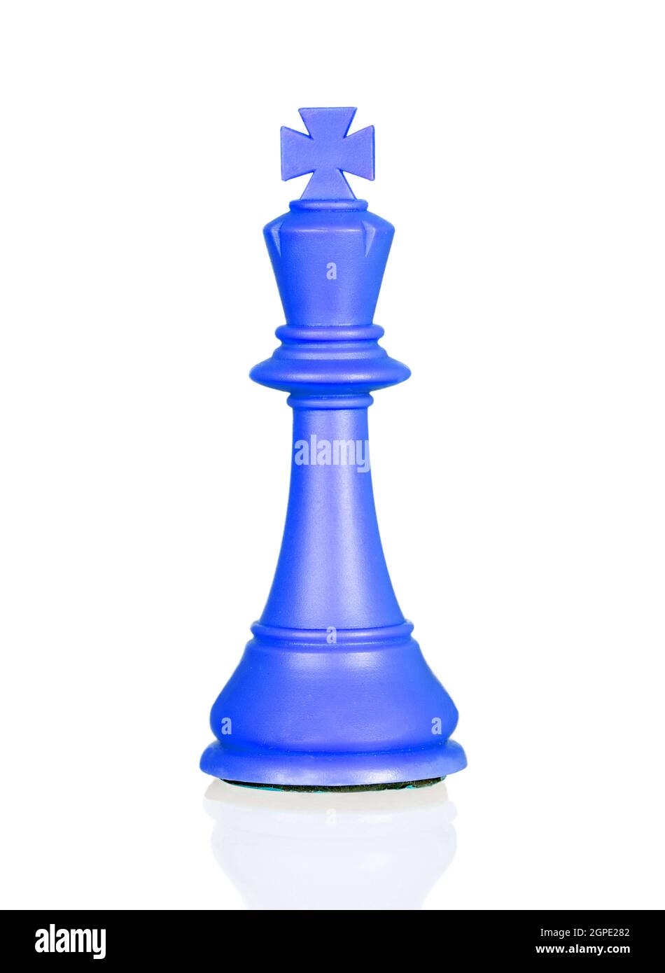 Blue chess piece king isolated on a white background Stock Photo