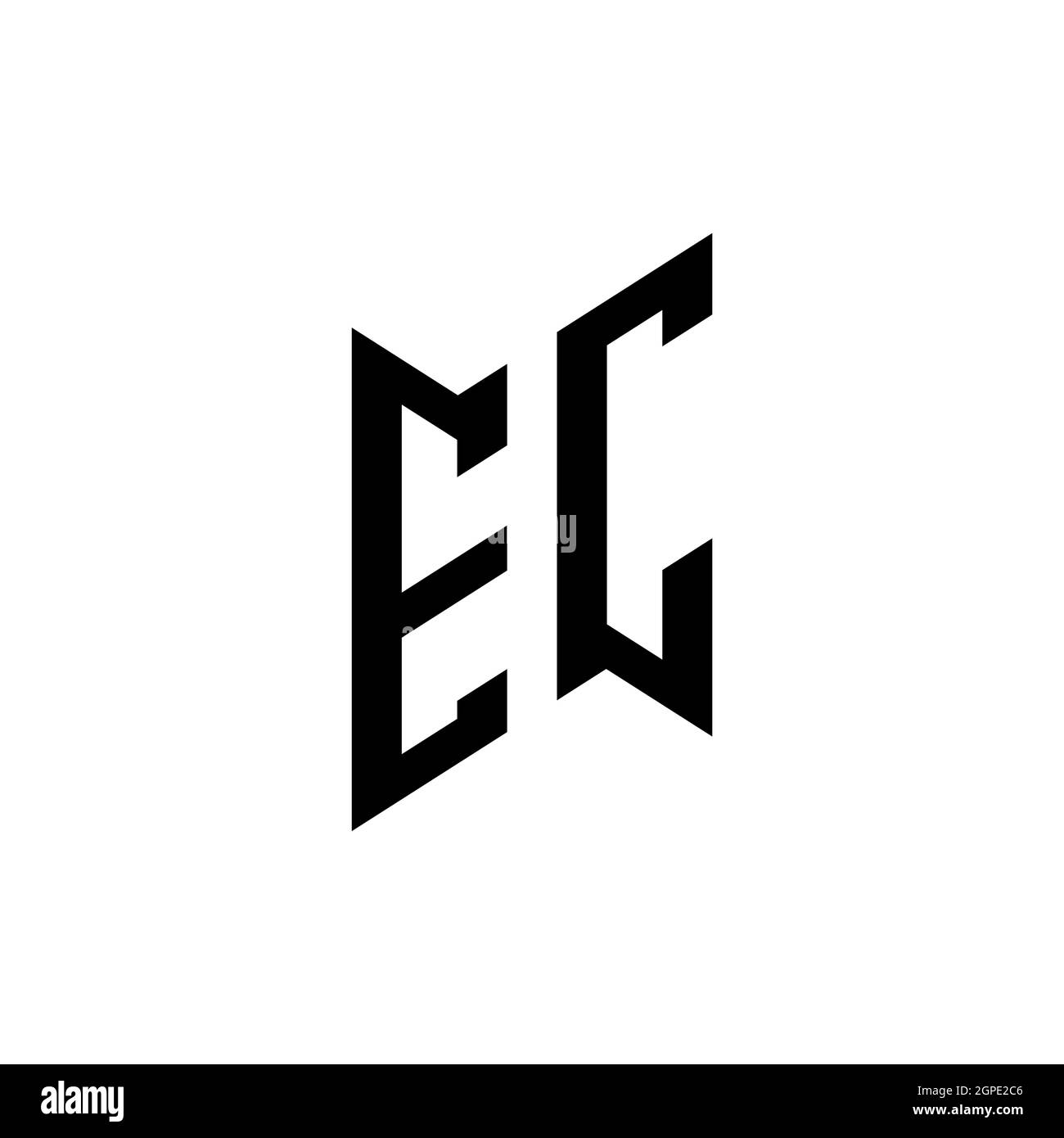 EC Monogram geometric shape style template. Monogram initial design vector isolated on white background Stock Vector