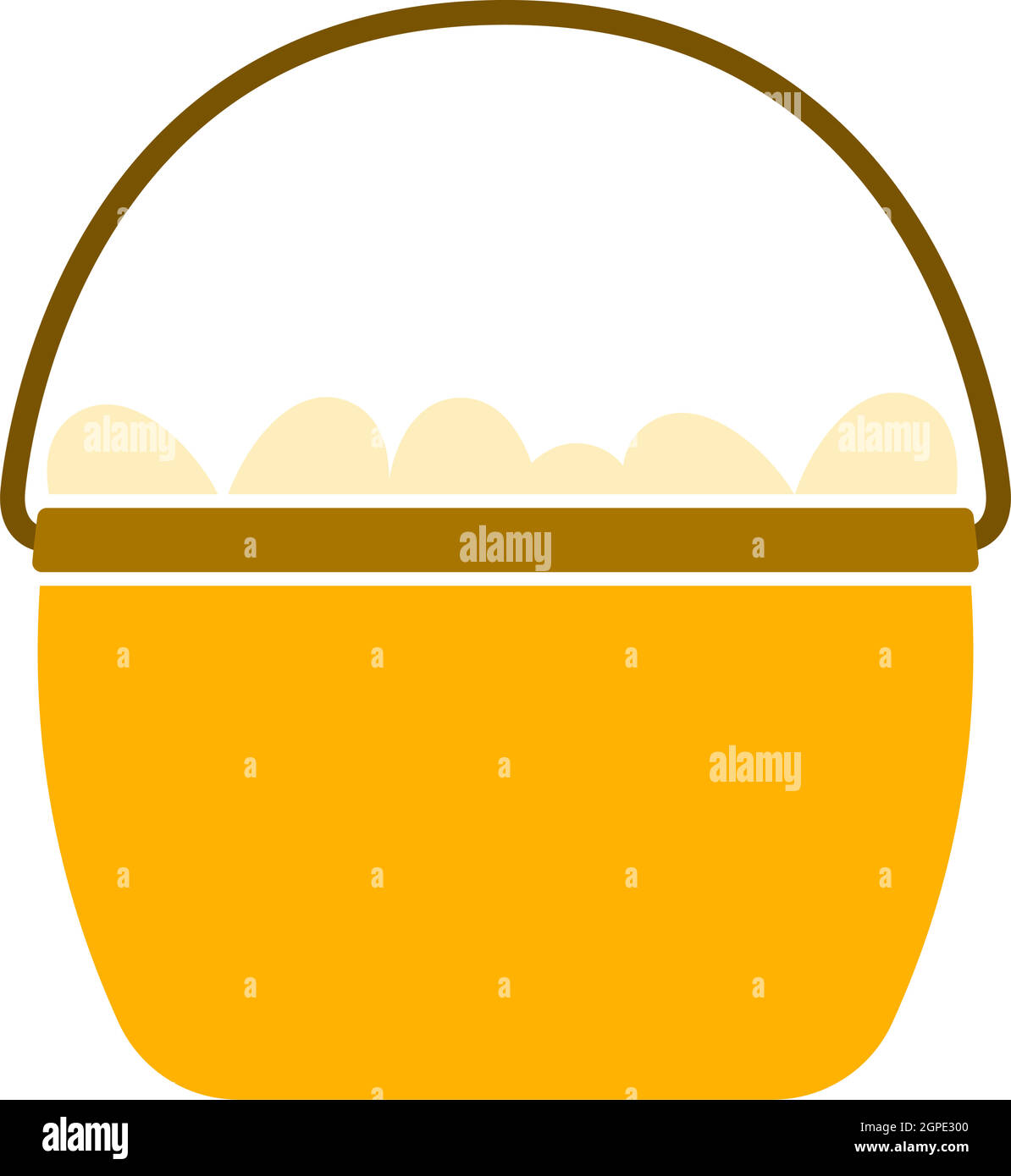 Easter Basket With Eggs Icon Stock Vector