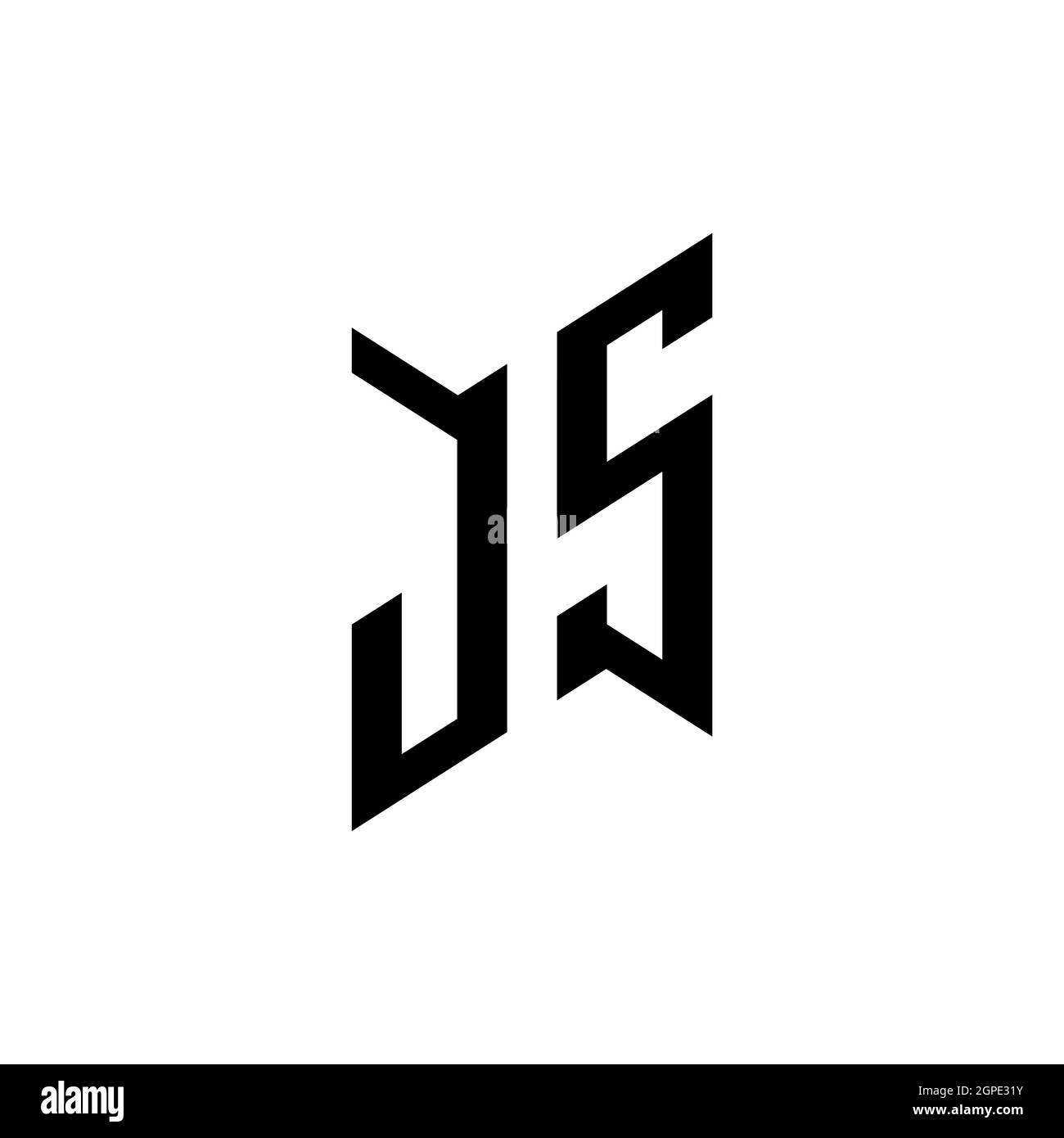 JS Monogram geometric shape style template. Monogram initial design ...