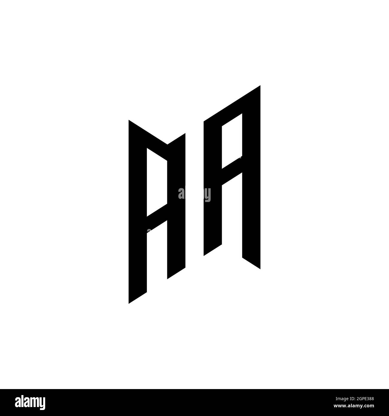 AA Monogram geometric shape style template. Monogram initial design vector isolated on white background Stock Vector