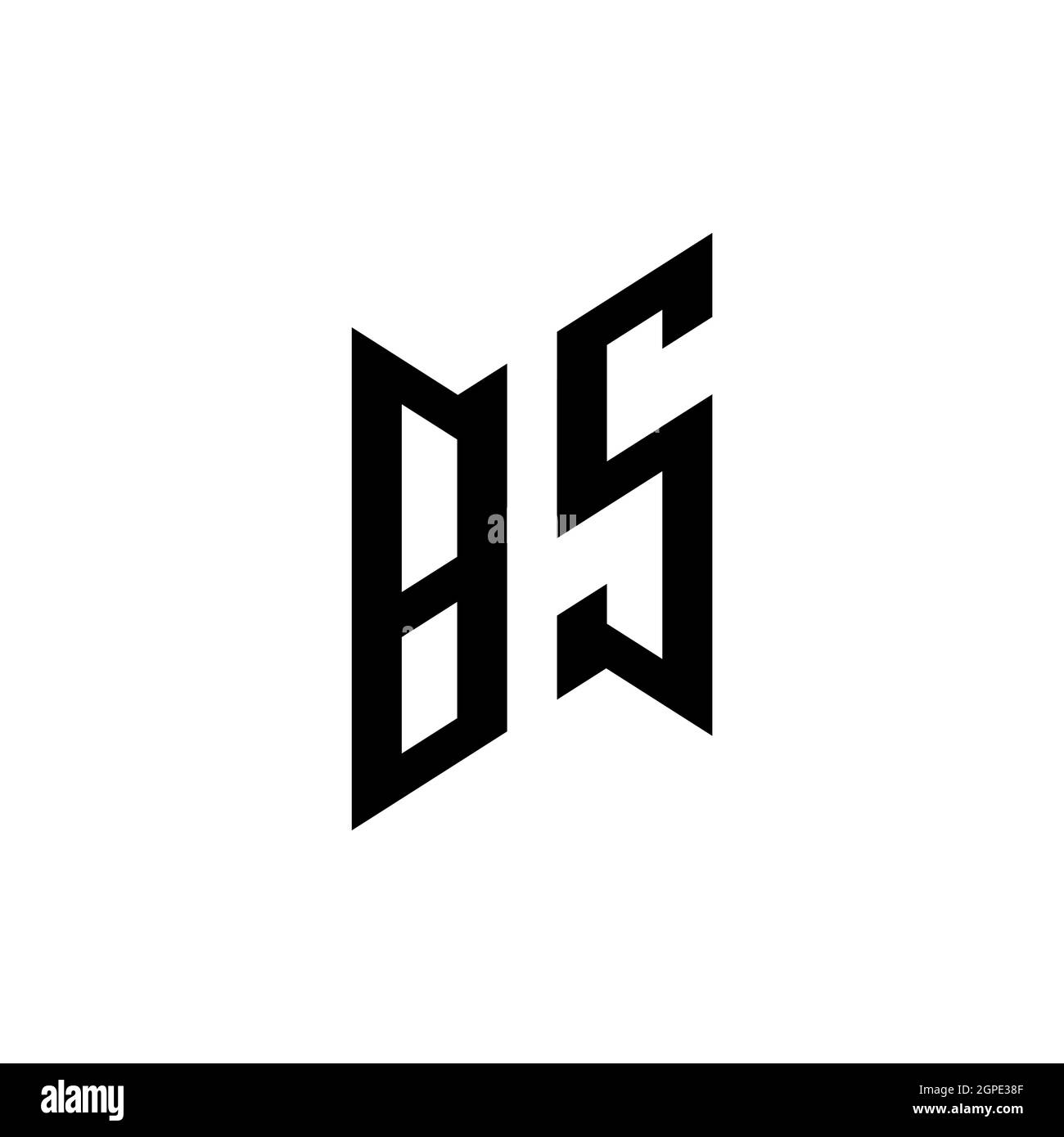 BS Monogram geometric shape style template. Monogram initial design vector isolated on white background Stock Vector