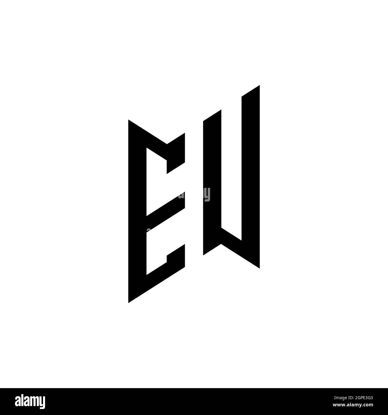 EU Monogram geometric shape style template. Monogram initial design vector isolated on white background Stock Vector