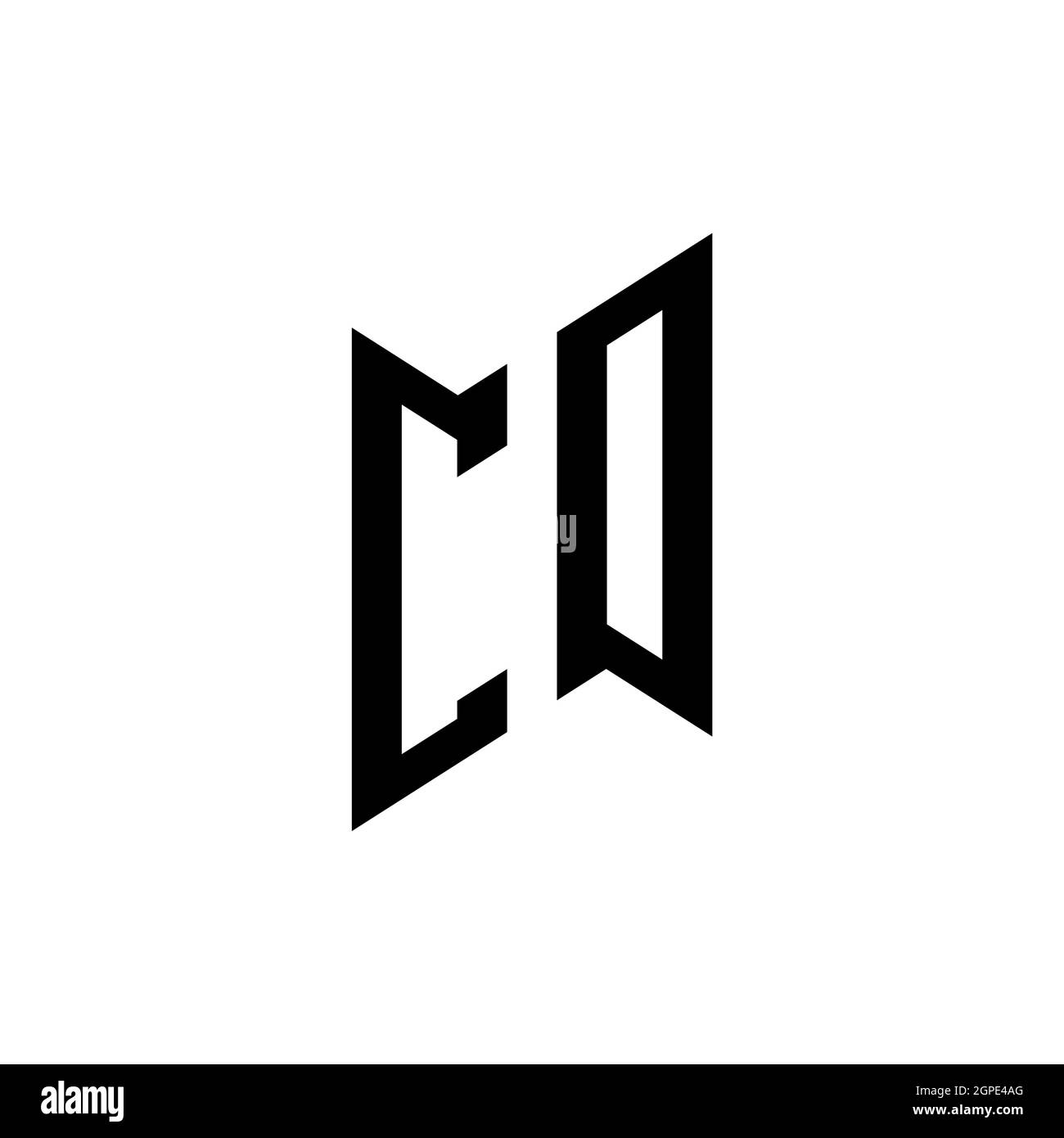 CO Monogram geometric shape style template. Monogram initial design vector isolated on white background Stock Vector