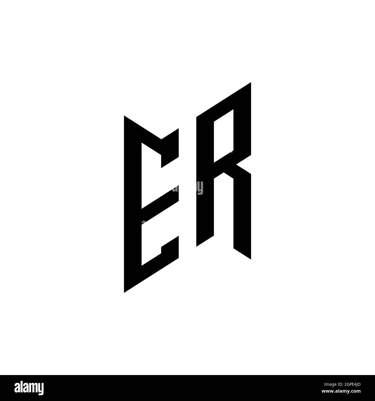 ER Monogram geometric shape style template. Monogram initial design ...