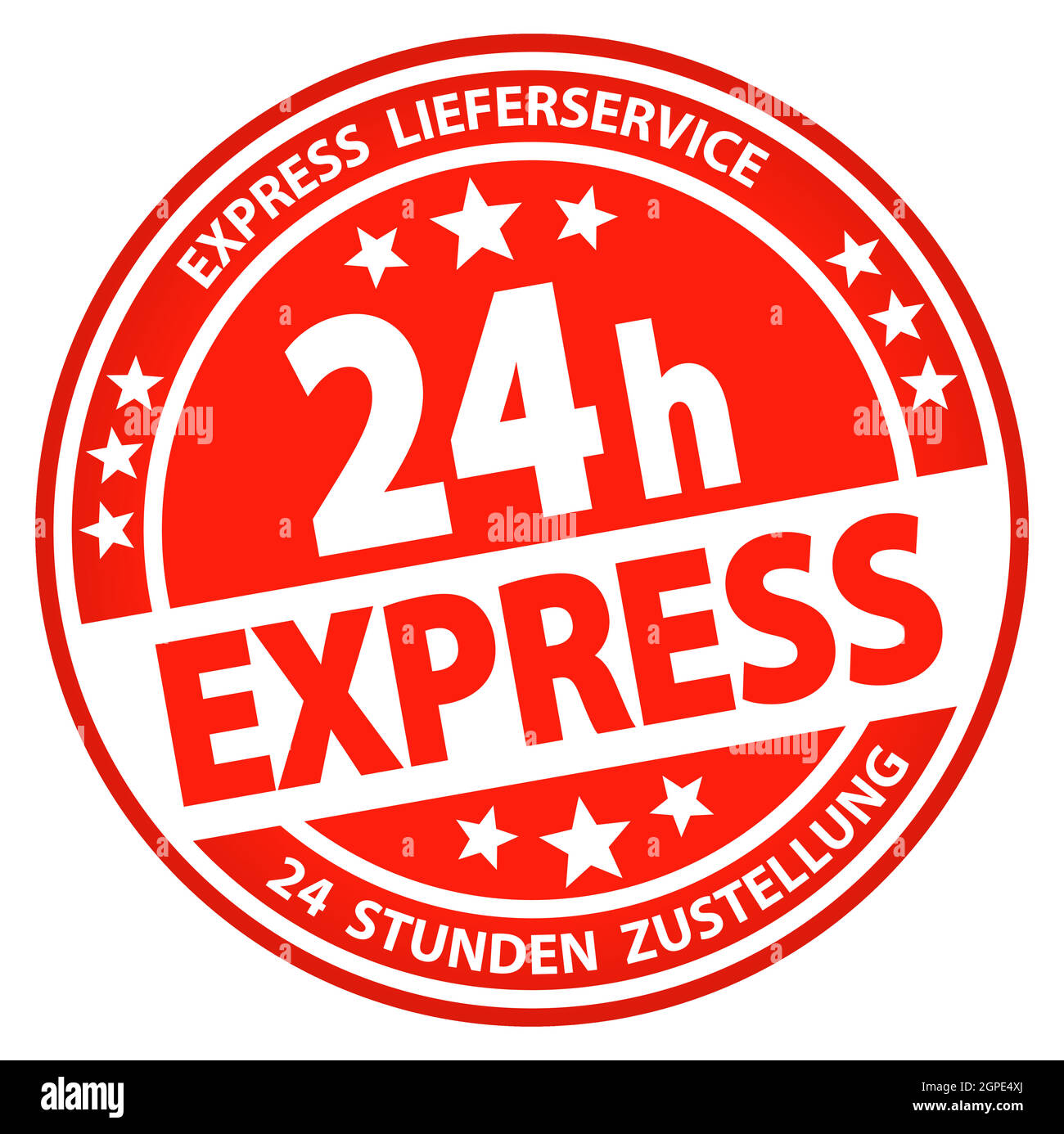 round business button - 24 hours express (german) Stock Vector