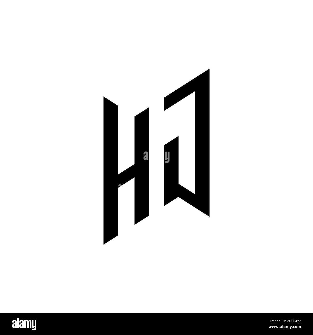 Hjs Monogram HJ Monogram geometric shape style template. Monogram initial design ...