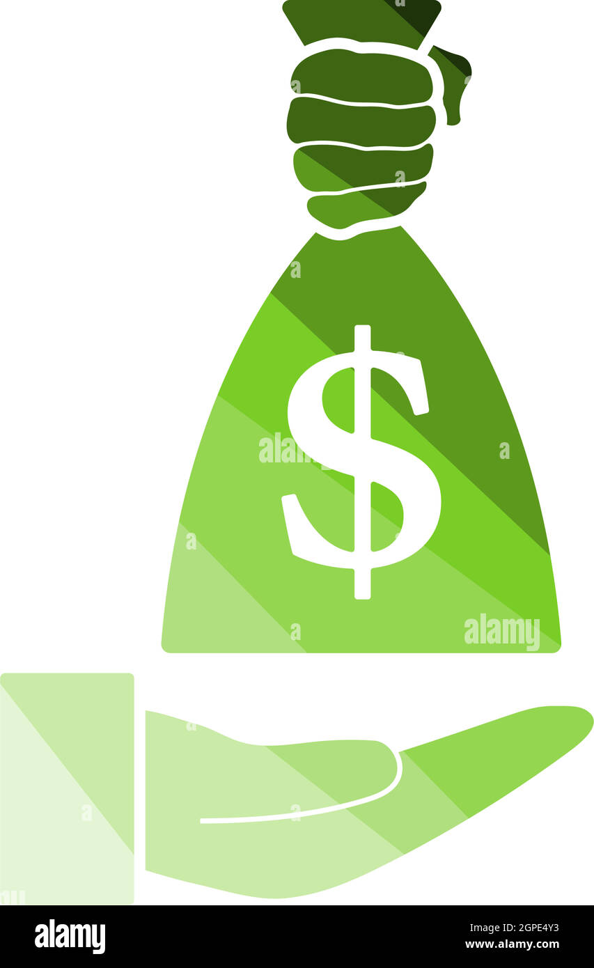 Hand Holding The Money Bag Icon Stock Vector Image & Art - Alamy