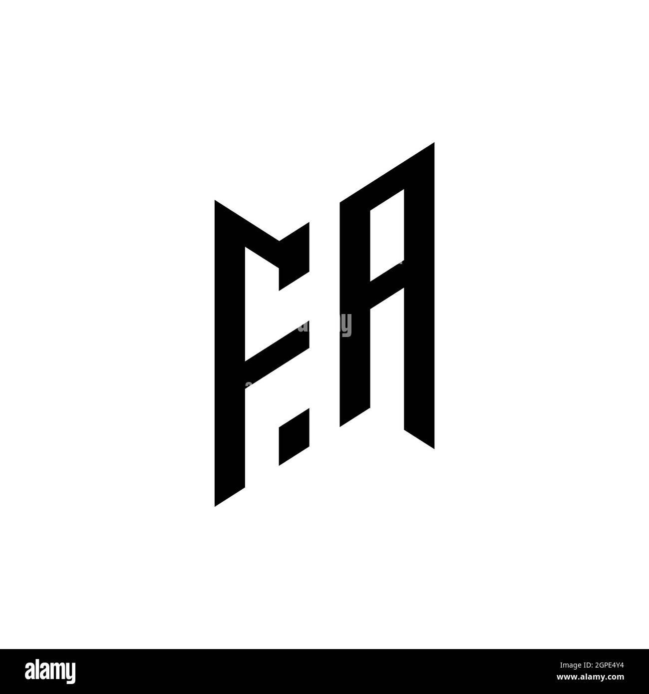 FA Monogram geometric shape style template. Monogram initial design ...