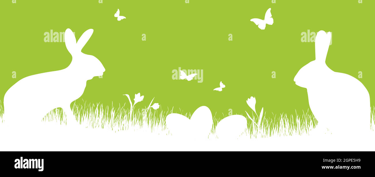 happy easter time silhouette background Stock Vector