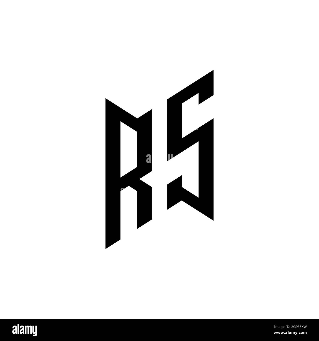 RS Monogram geometric shape style template. Monogram initial design ...