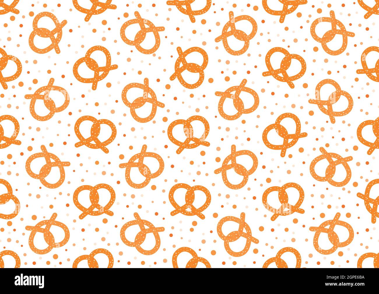 Pretzel octoberfest seamless pattern on white background. Stock Vector