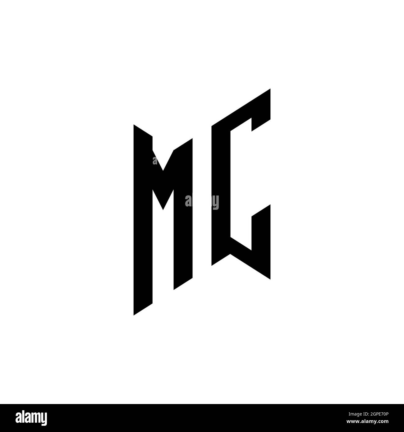 MC Monogram geometric shape style template. Monogram initial design vector isolated on white background Stock Vector