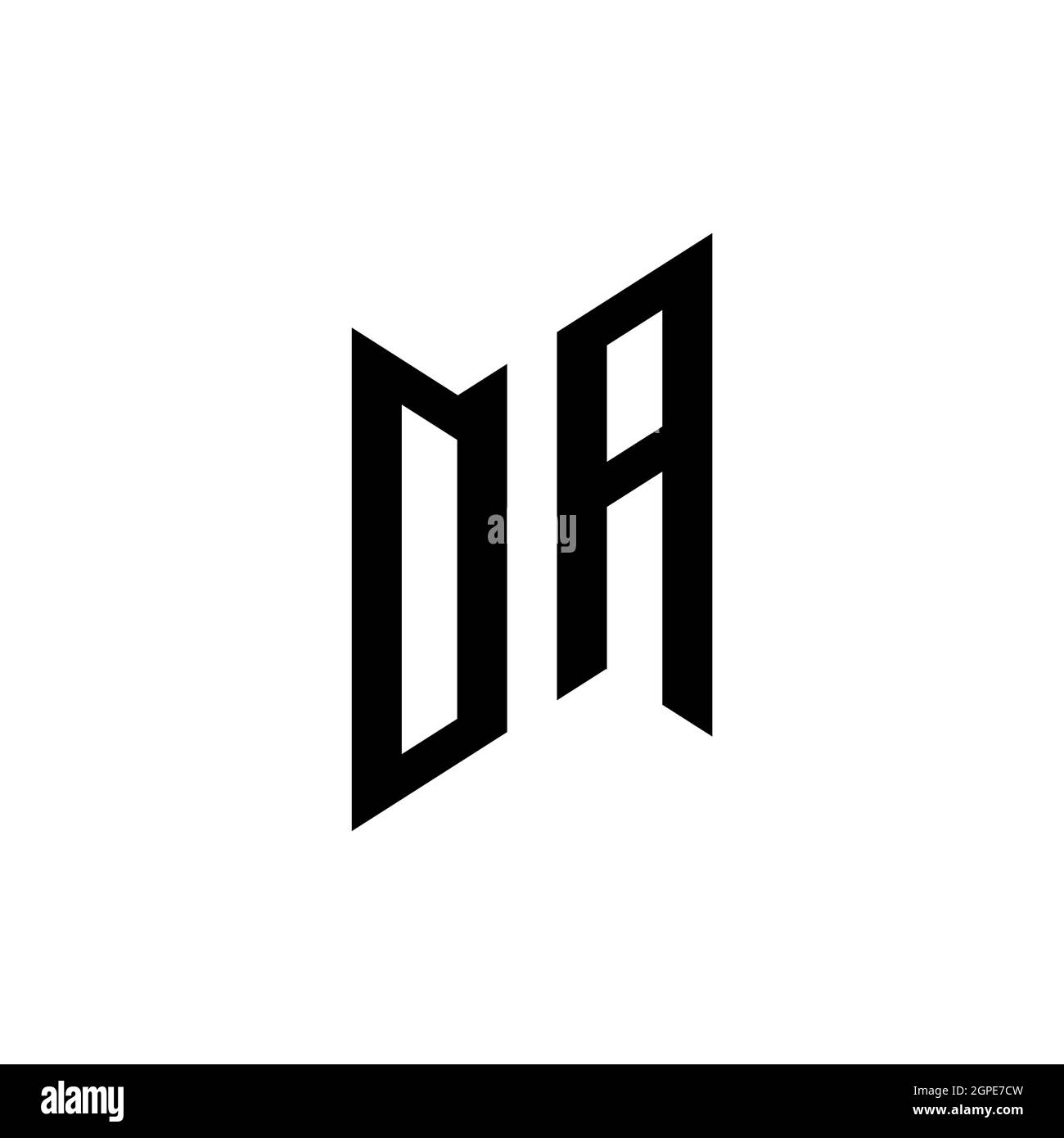 OA Monogram geometric shape style template. Monogram initial design vector isolated on white background Stock Vector