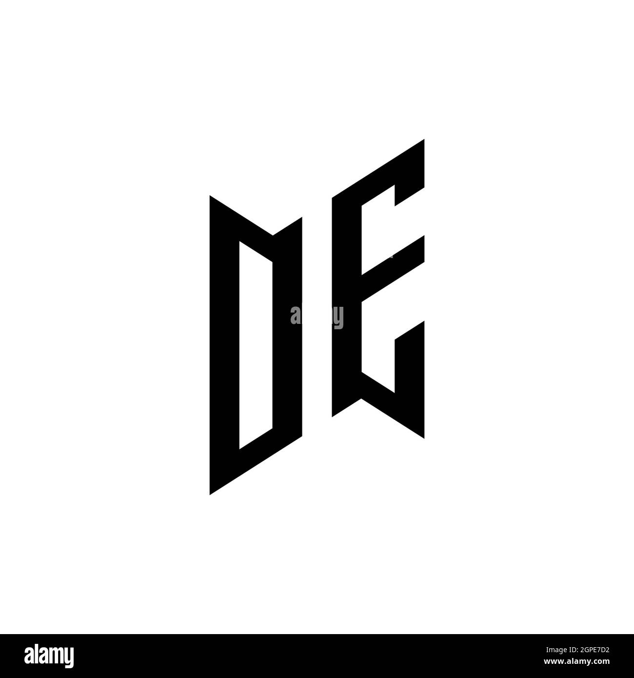 OE Monogram geometric shape style template. Monogram initial design vector isolated on white background Stock Vector