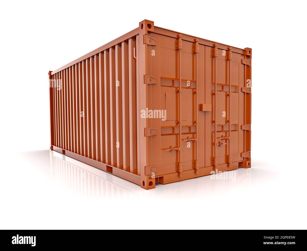 Red Shipping Cargo Container for Logistics and Transportation Isolated