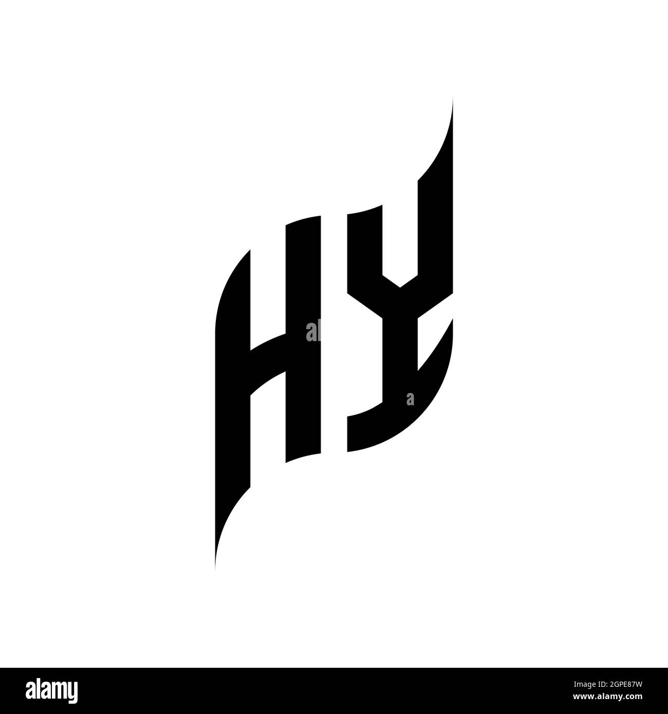 HY Monogram geometric shape style template. Monogram initial design vector isolated on white background Stock Vector
