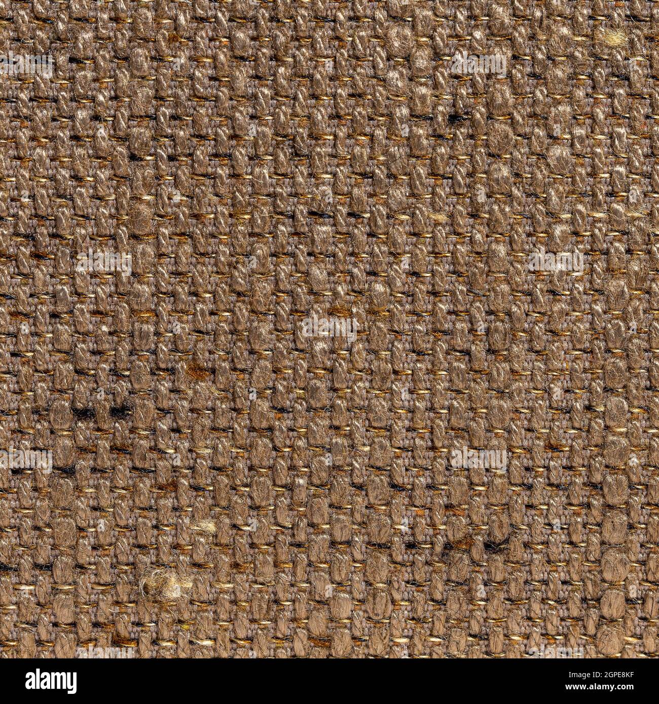 Rustic canvas fabric texture in brown woven color. Stock Photo