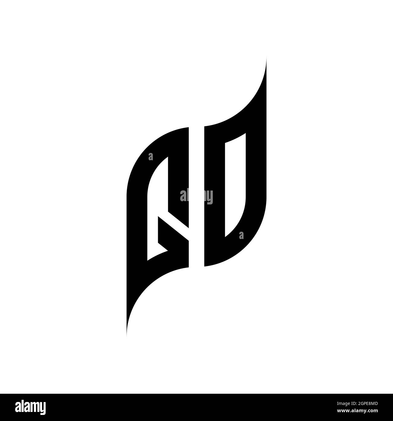 QO Monogram geometric shape style template. Monogram initial design vector isolated on white background Stock Vector