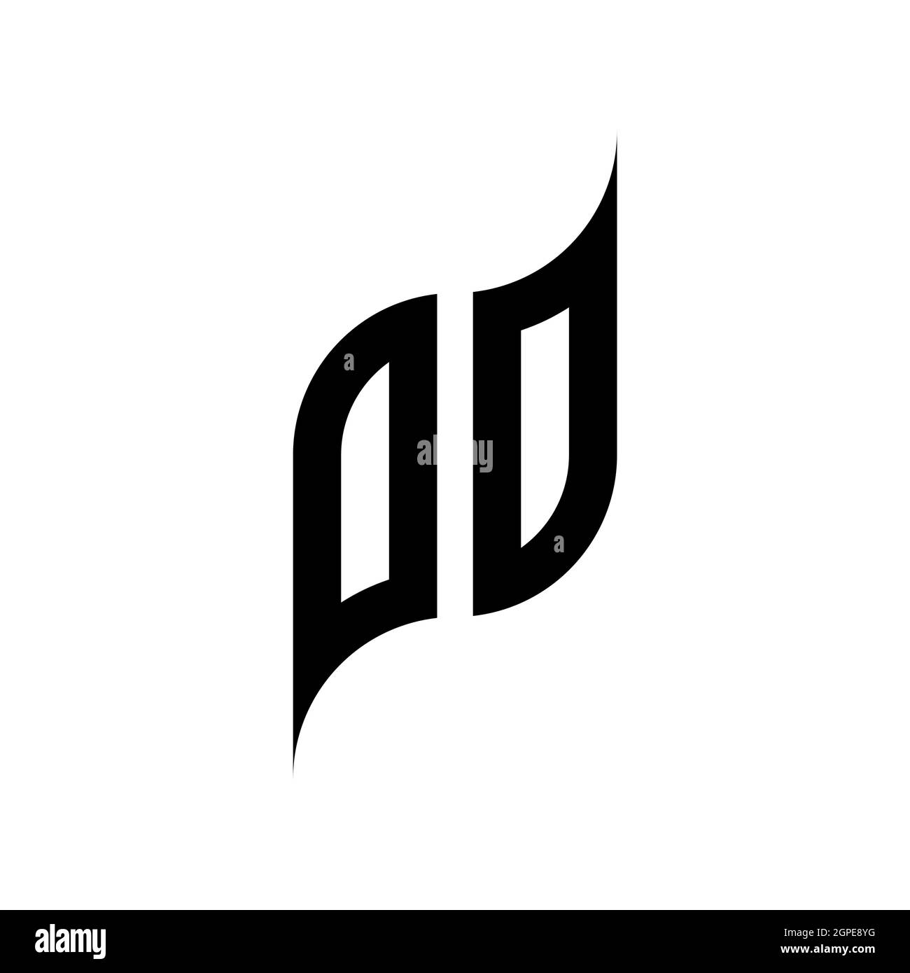 OO Monogram geometric shape style template. Monogram initial design vector isolated on white background Stock Vector