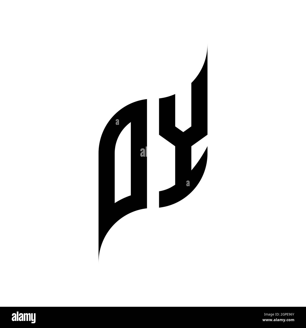 OY Monogram geometric shape style template. Monogram initial design vector isolated on white background Stock Vector