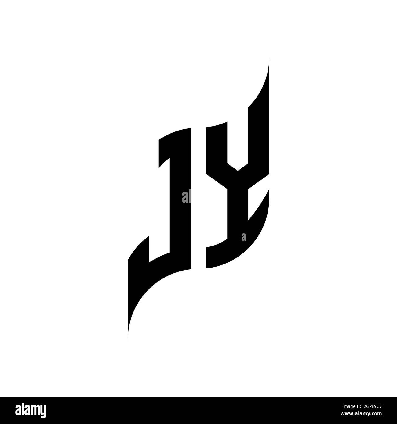 JY Monogram geometric shape style template. Monogram initial design