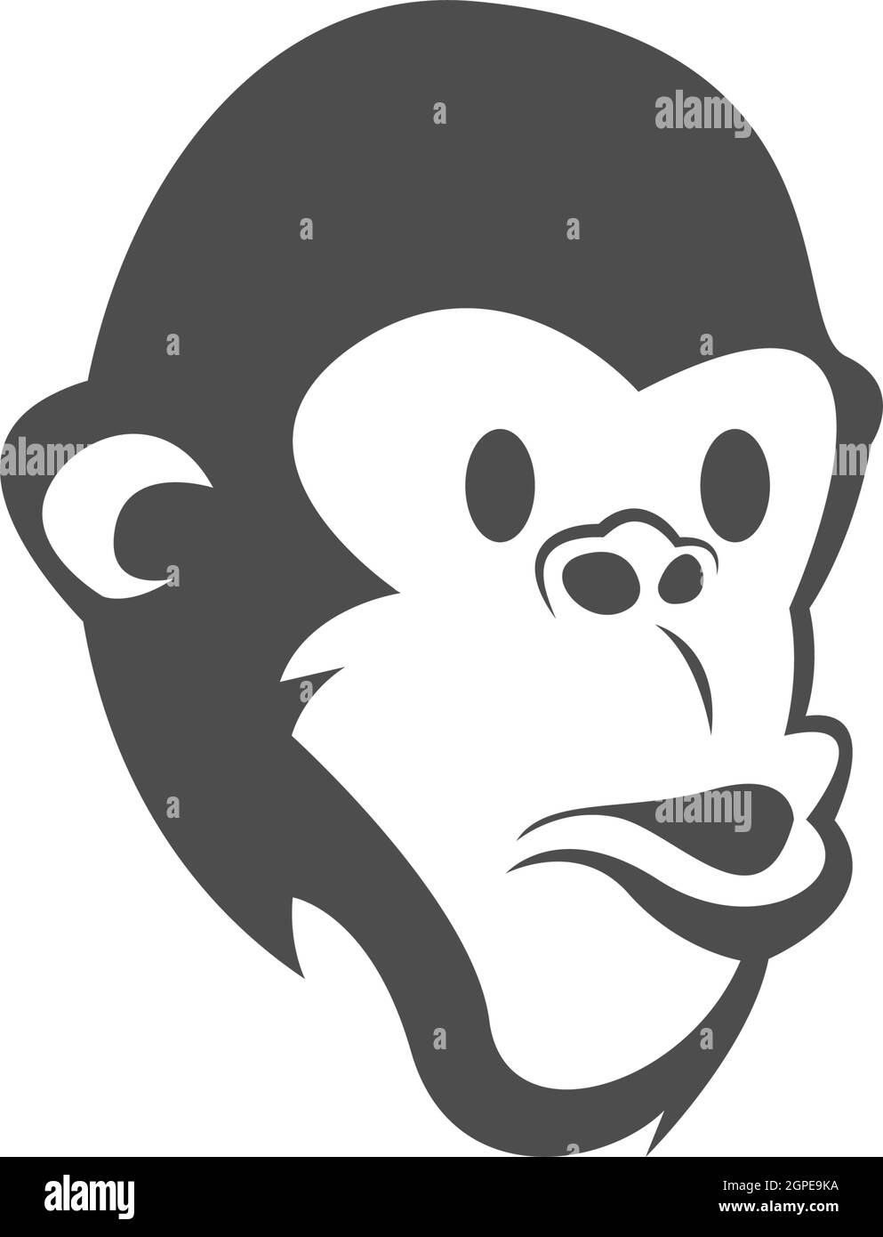 Monkey logo icon illustration vector flat design Stock Vector