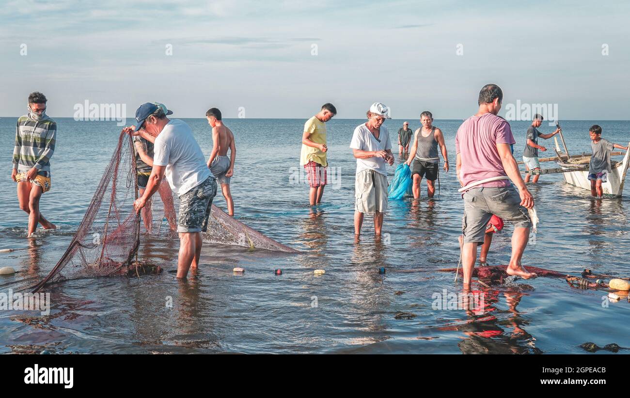 Fishermen at work Stock Photo