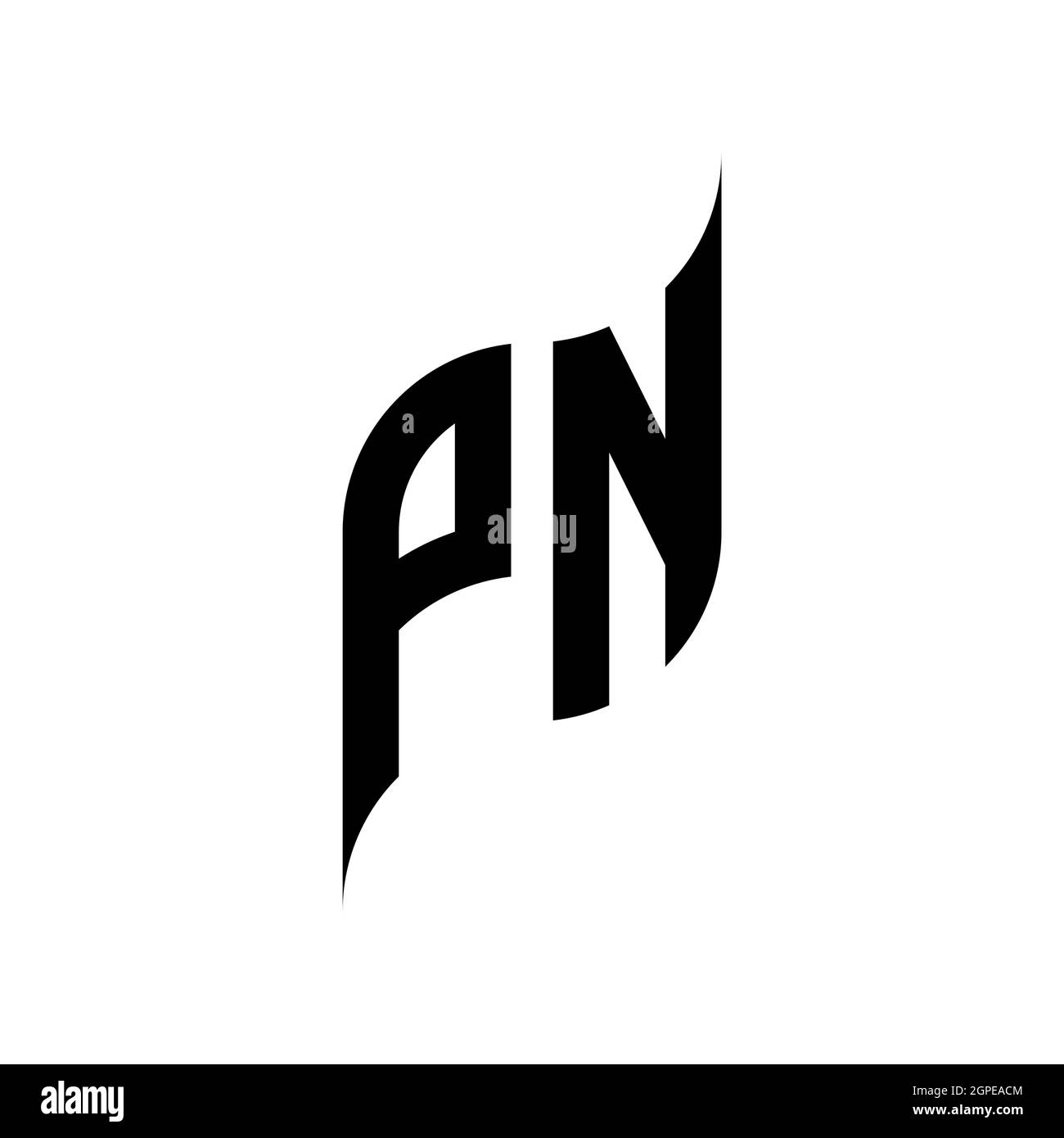 PN Monogram geometric shape style template. Monogram initial design vector isolated on white background Stock Vector