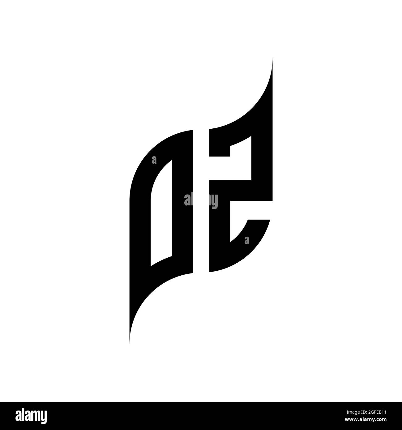 OZ Monogram geometric shape style template. Monogram initial design vector isolated on white background Stock Vector