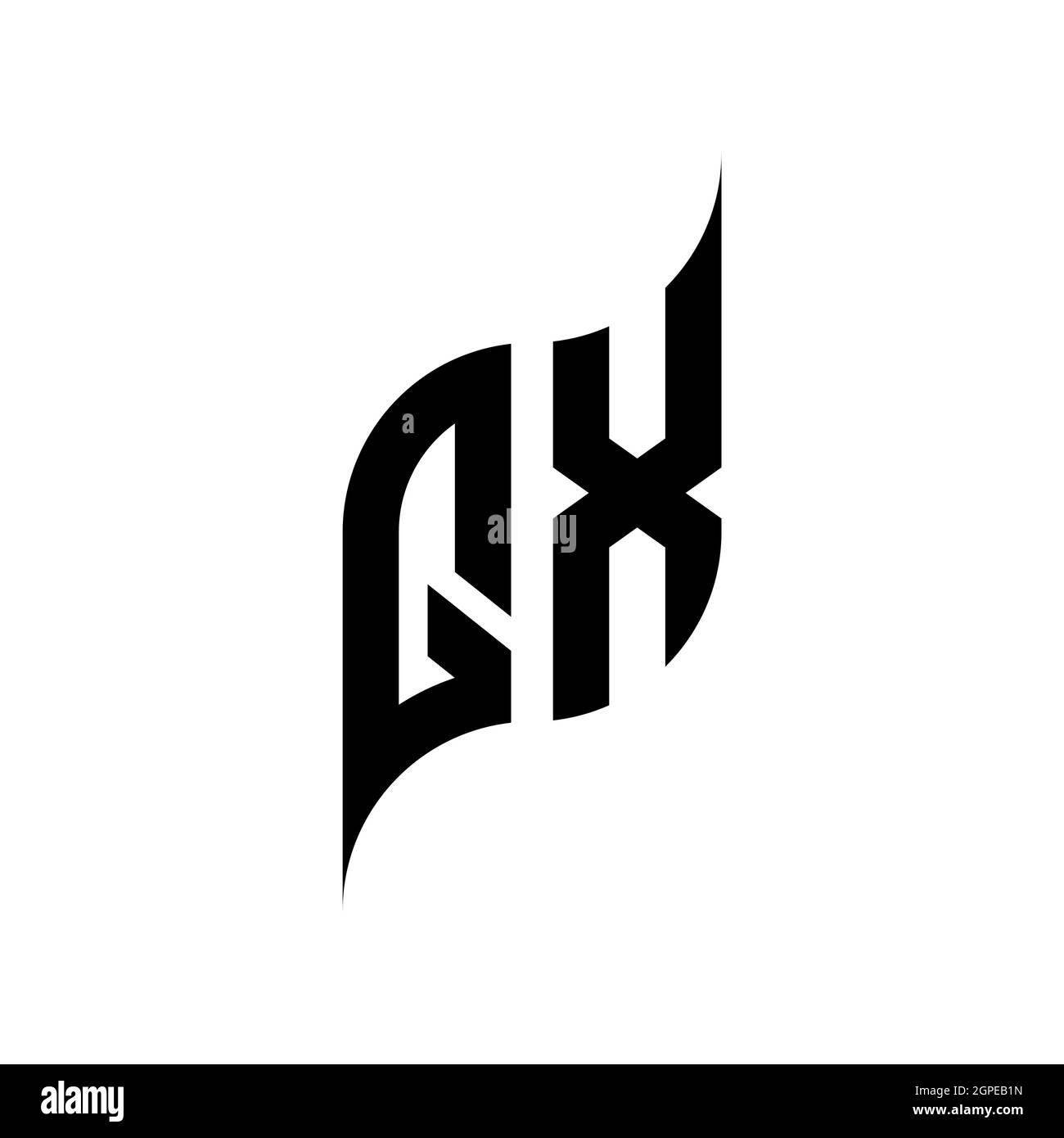 QX Monogram geometric shape style template. Monogram initial design vector isolated on white background Stock Vector