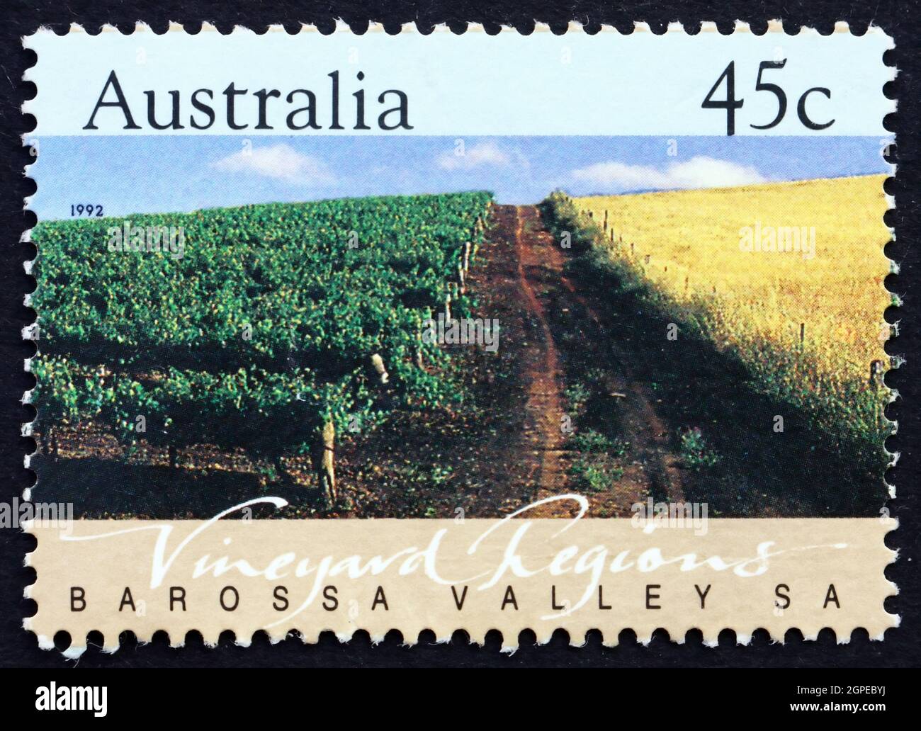 AUSTRALIA - CIRCA 1992: a stamp printed in the Australia shows Barossa ...