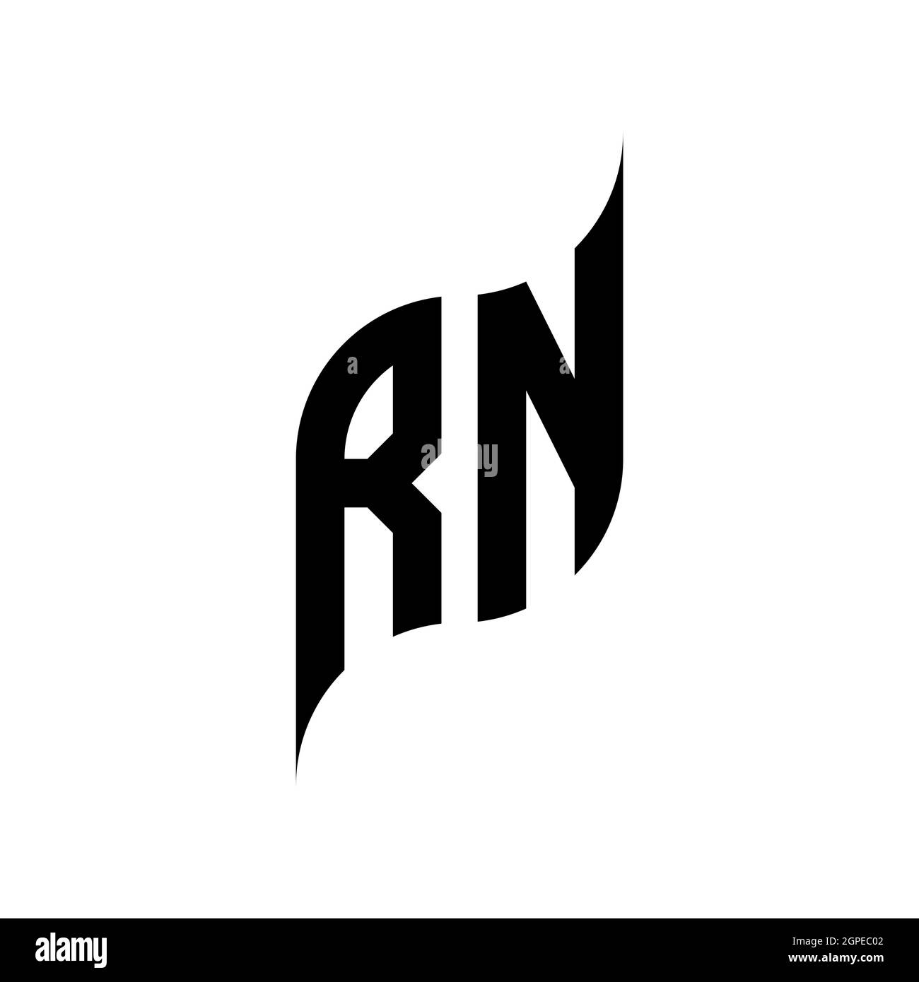 RN Monogram geometric shape style template. Monogram initial design vector isolated on white background Stock Vector