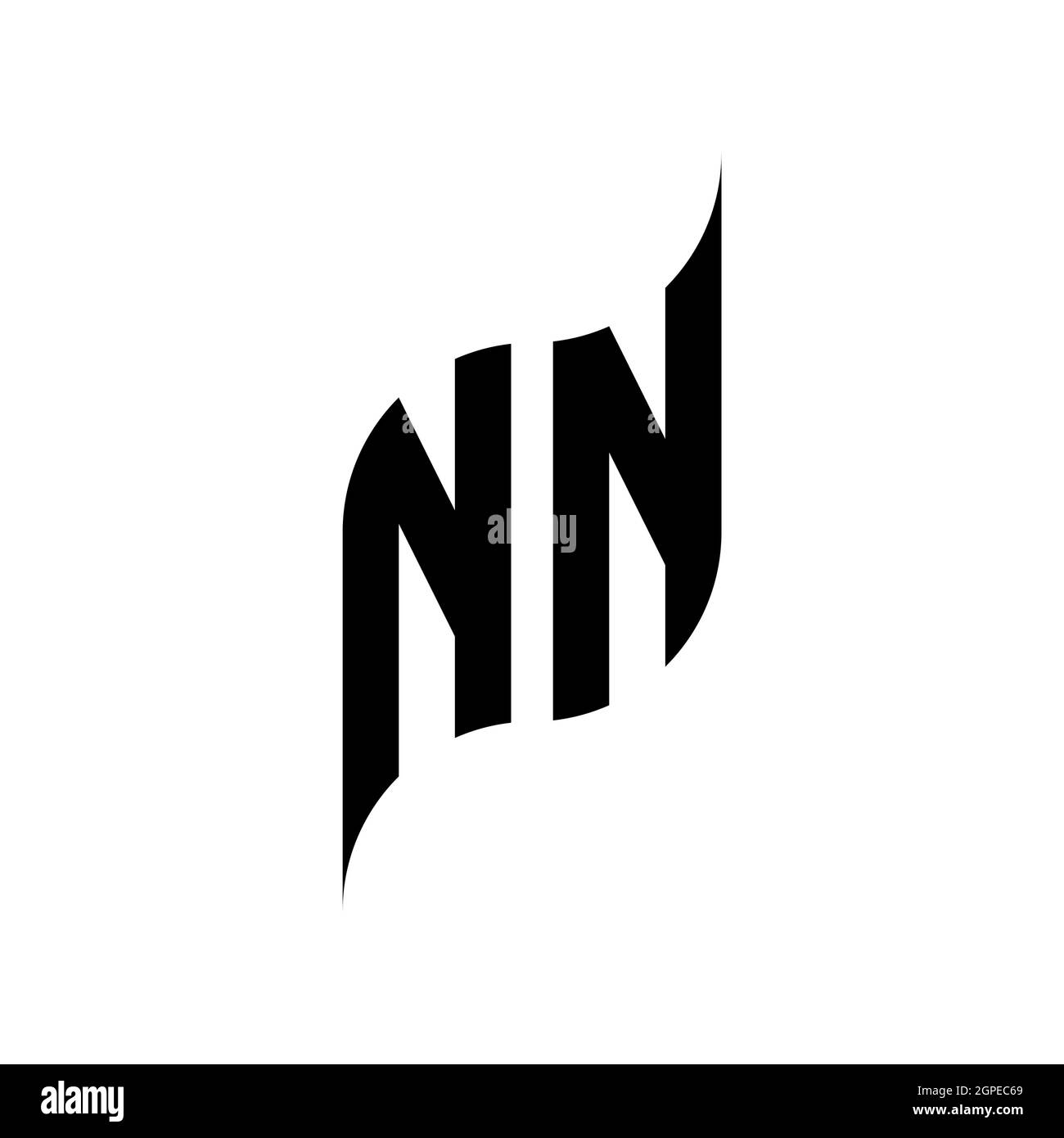 NN Monogram geometric shape style template. Monogram initial design vector isolated on white background Stock Vector