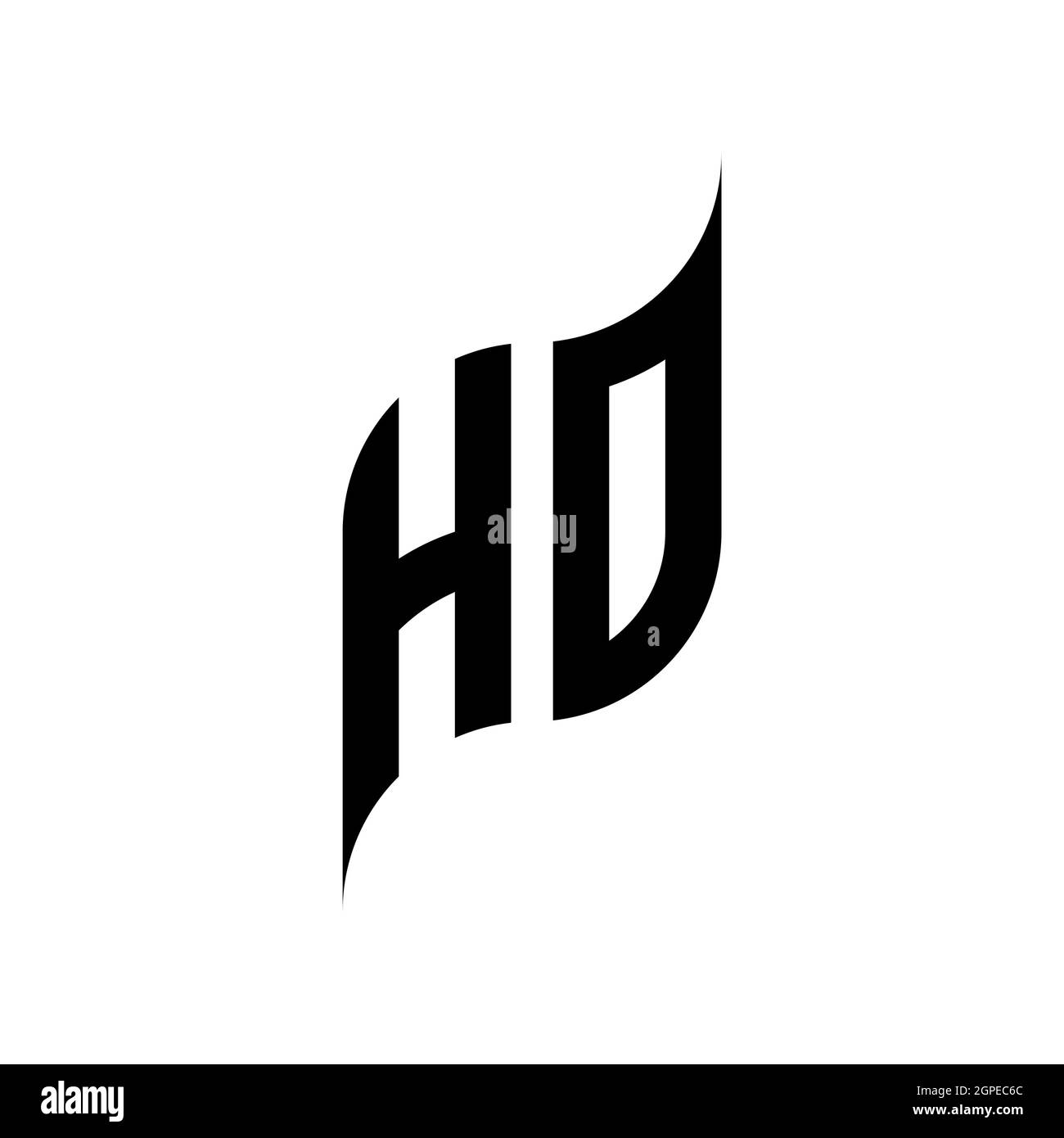 HO Monogram geometric shape style template. Monogram initial design vector isolated on white background Stock Vector