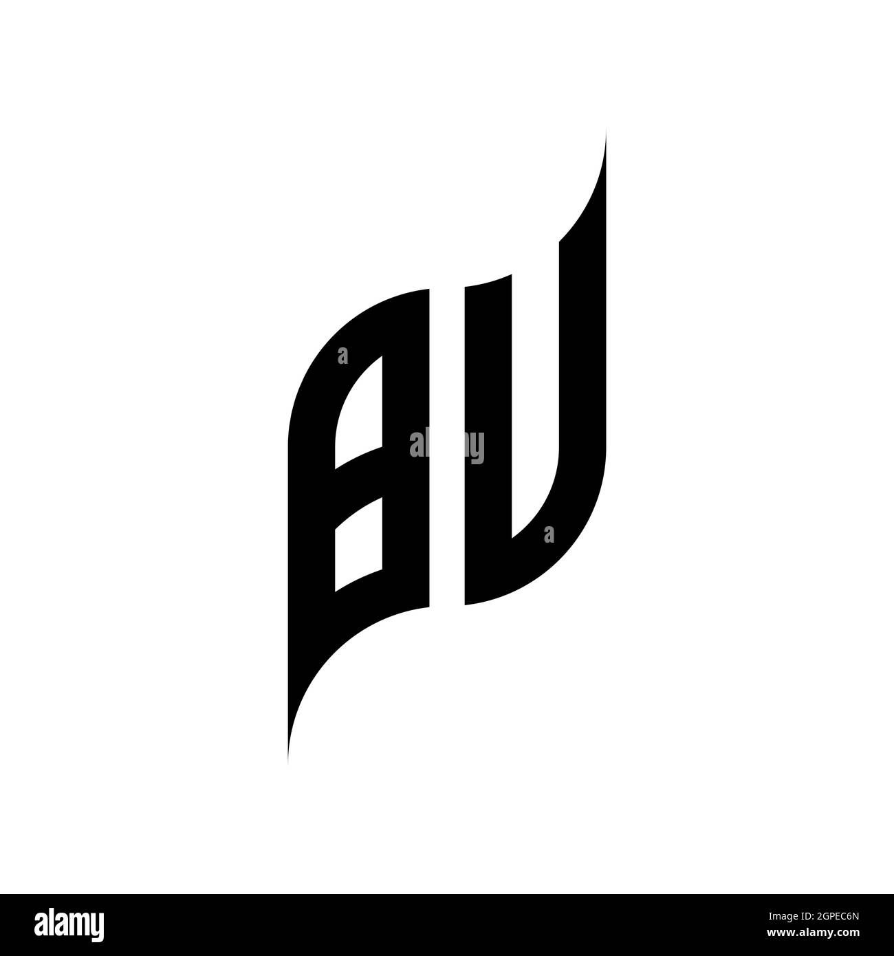 BU Monogram geometric shape style template. Monogram initial design vector isolated on white background Stock Vector