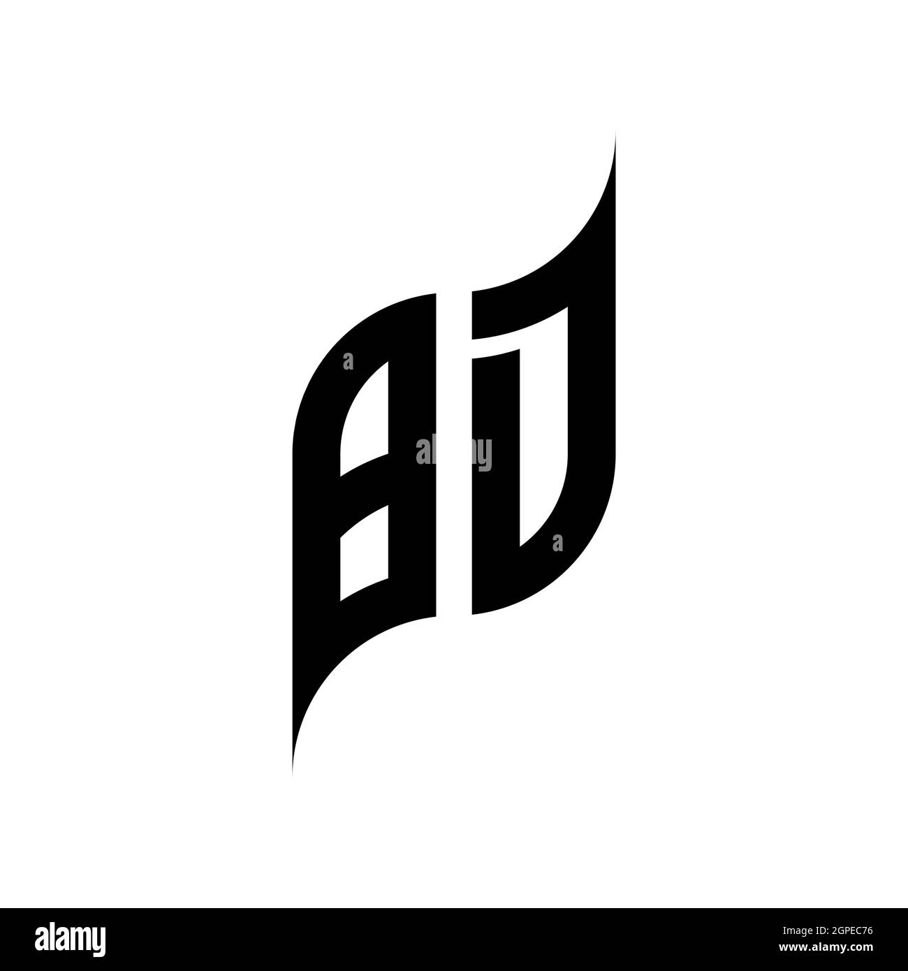 BD Monogram geometric shape style template. Monogram initial design vector isolated on white background Stock Vector