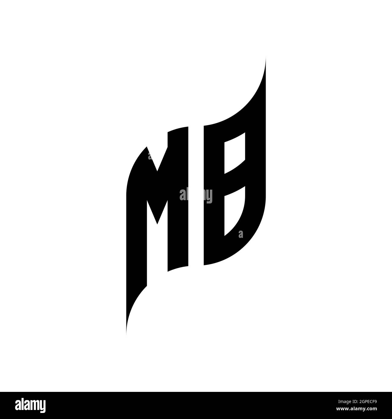 MB Monogram geometric shape style template. Monogram initial design vector isolated on white background Stock Vector