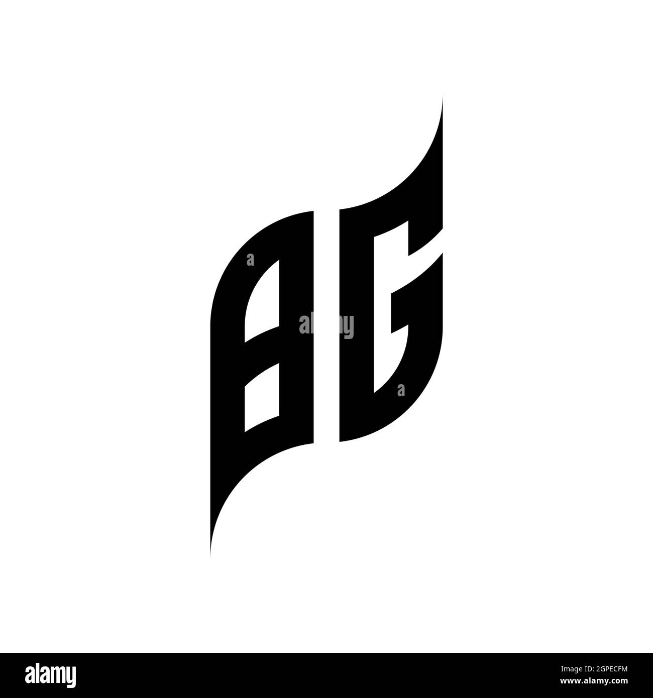 BG Monogram geometric shape style template. Monogram initial design vector isolated on white background Stock Vector