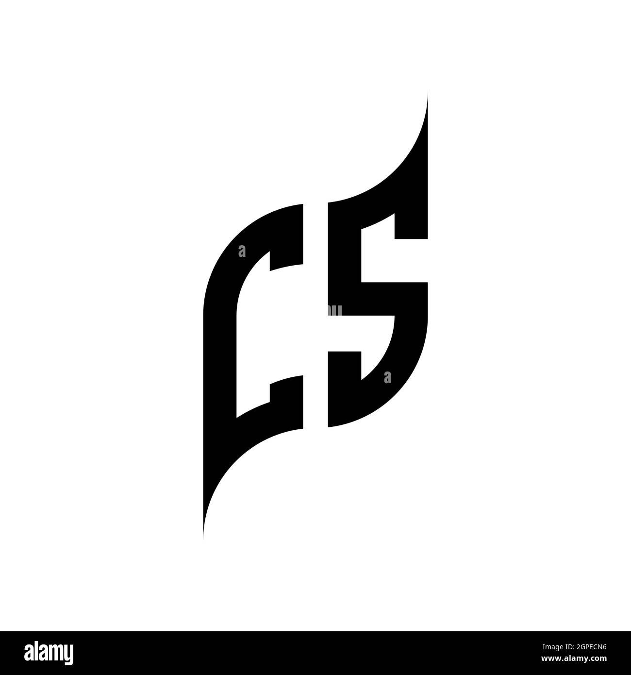 CS Monogram geometric shape style template. Monogram initial design