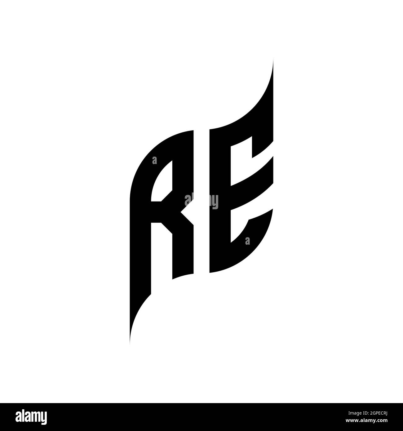 RE Monogram geometric shape style template. Monogram initial design ...