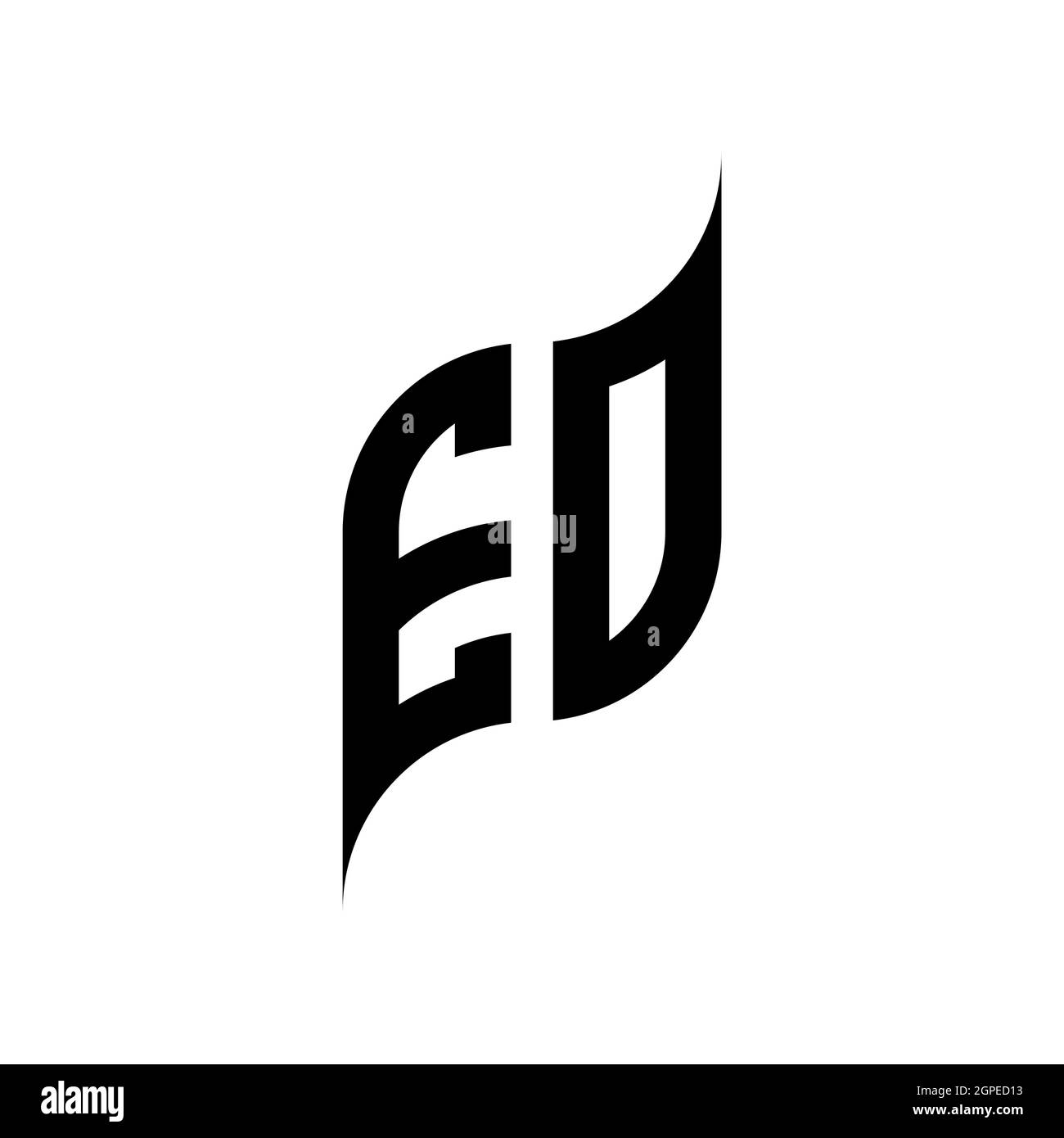 EO Monogram geometric shape style template. Monogram initial design vector isolated on white background Stock Vector