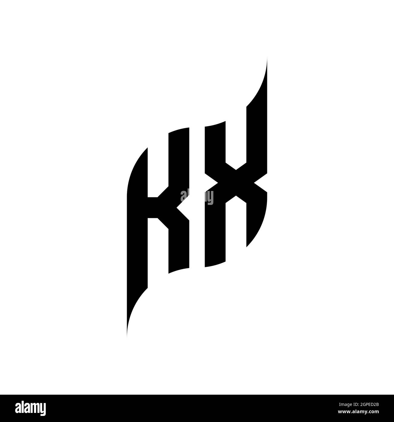KX Monogram geometric shape style template. Monogram initial design vector isolated on white background Stock Vector